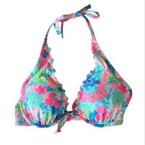 Victoria's Secret Resort Beach Neon Padded Halter Bikini Top 34D